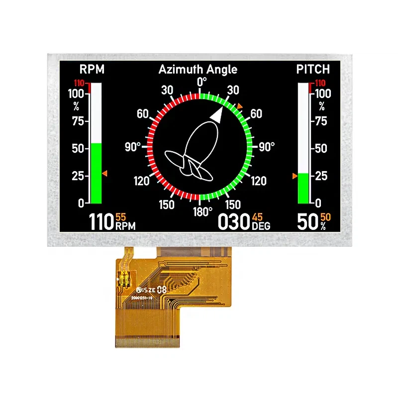 Custom 5 Pulzier Tft Lcd Panel Display 50pin RGB Interface 800 * 480